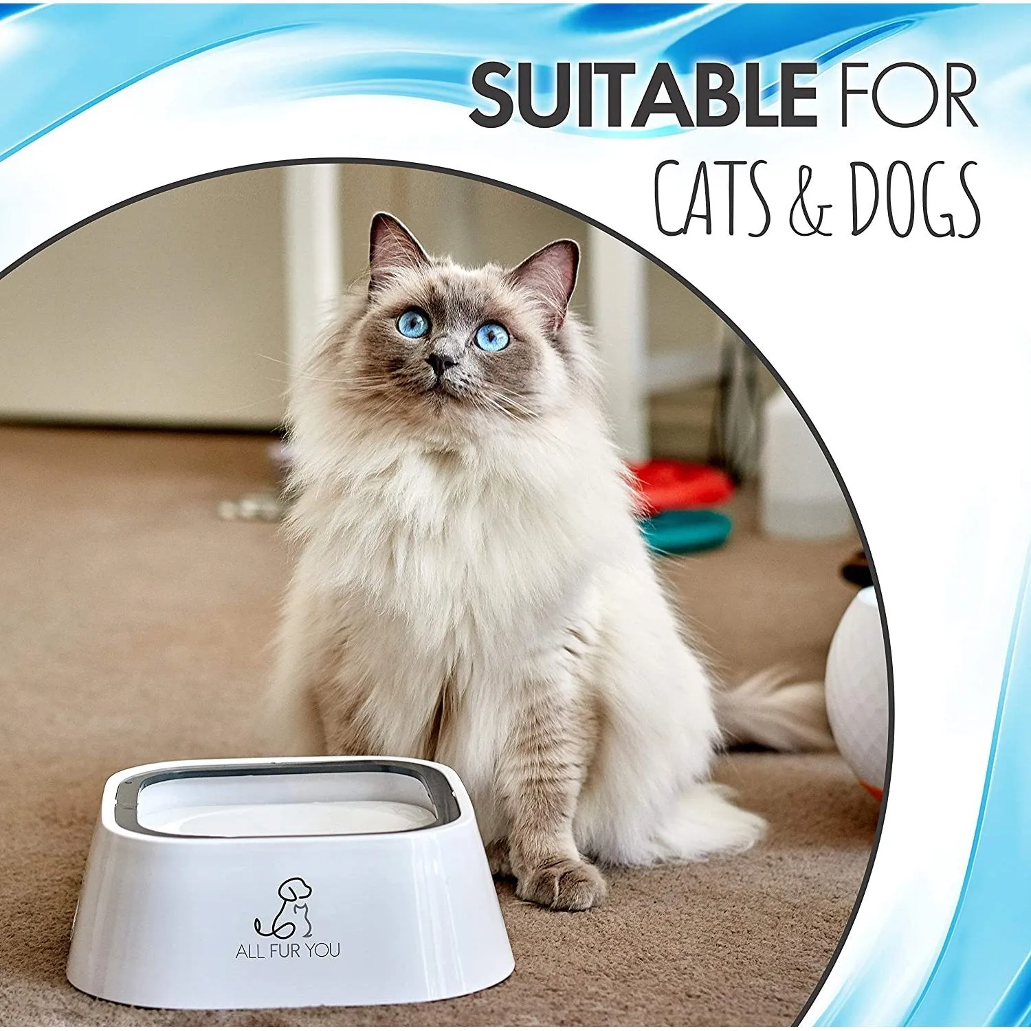 All Fur You Anti-Splash Dog Water Bowl 2L^^^