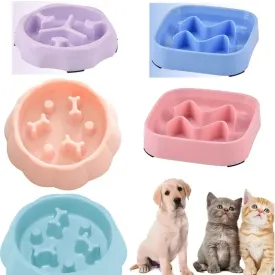 Anti-Choking Slow Feeder Bowl for Cats & Dogs