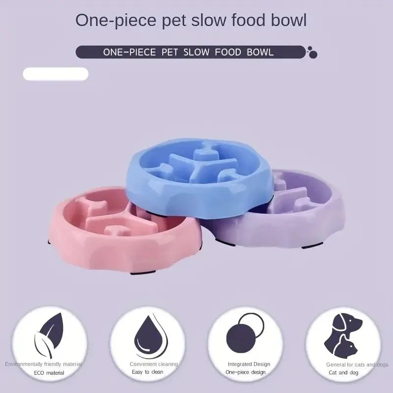 Anti-Choking Slow Feeder Bowl for Cats & Dogs