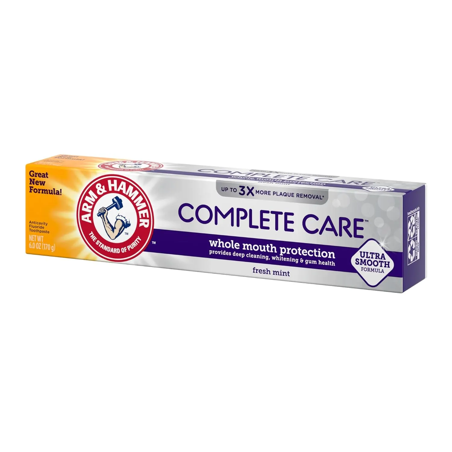 Arm & Hammer Complete Care Toothpaste, Fresh Mint, Whole Mouth Protection, 6.0oz