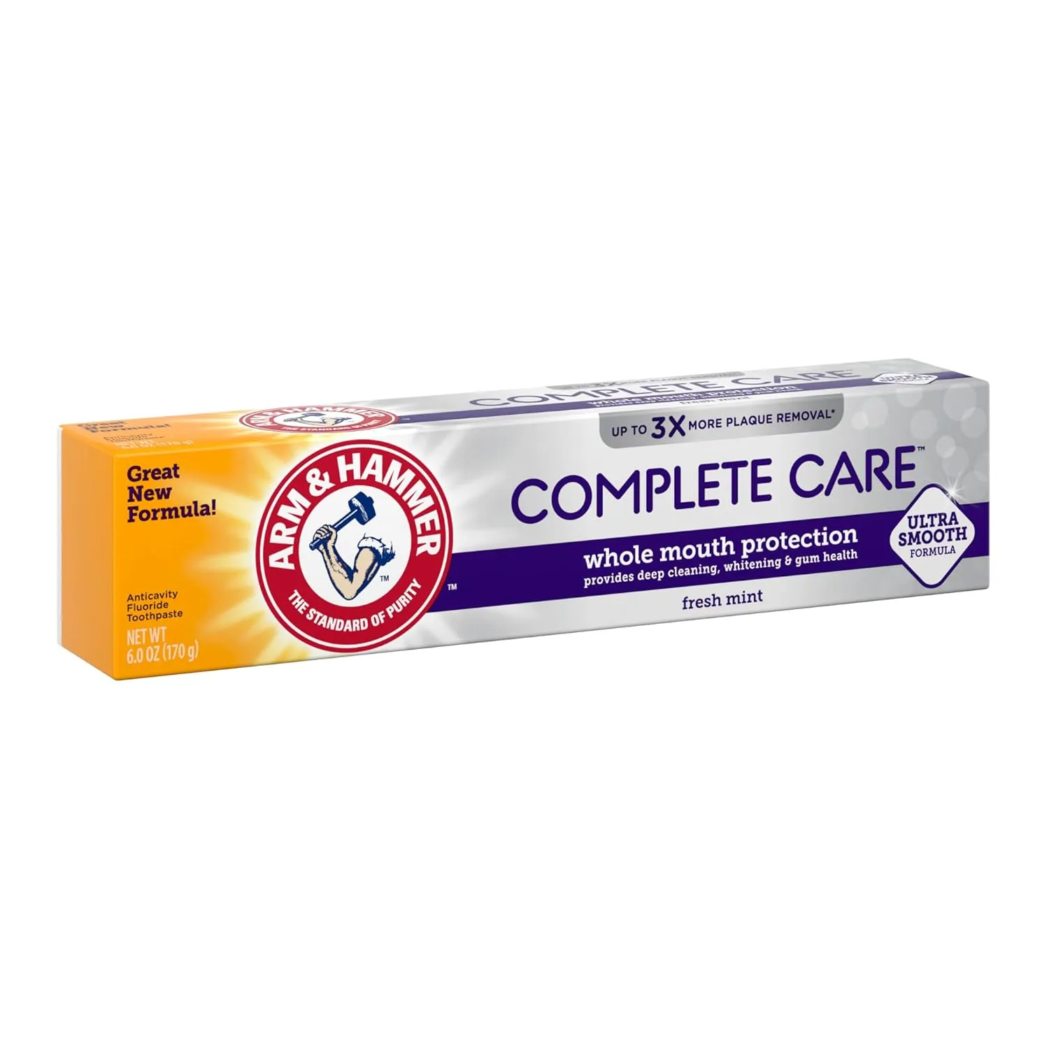 Arm & Hammer Complete Care Toothpaste, Fresh Mint, Whole Mouth Protection, 6.0oz