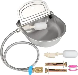 Automatic Pet Water Fountain - 304 Stainless Steel, Large Capacity Dispenser for Dogs, Outdoor Trough for Livestock, Chicken, Cow, Horse