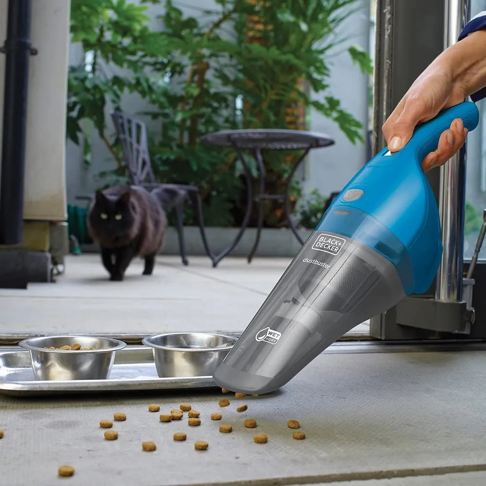 Black & Decker 7.2V Li-Ion Wet & Dry Cyclonic Dustbuster Vacuum (Grey / Blue)