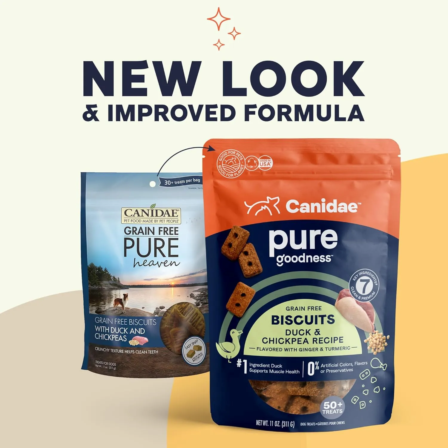 Canidae Pure Dog Treat Biscuits with Duck & Chickpeas, 11 oz, Grain Free