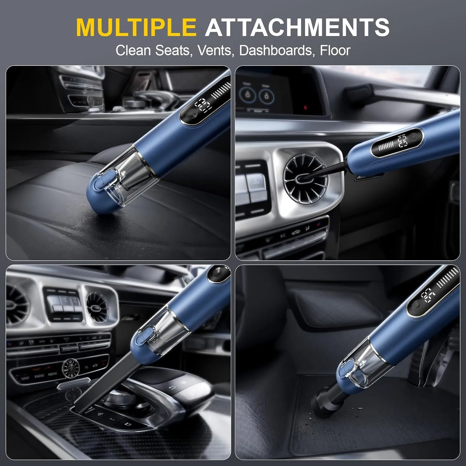 Car Cordless Handheld Vacuum, 13000PA Suction, 4-in-1 Blow & Suction, Rechargeable, for Car, Home, Pet, Office