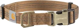 Carhartt Fully Adjustable Nylon Webbing Collars for Dogs, Reflective Stitching for Visibility, Carhartt Brown (Nylon Webbing), Medium