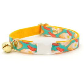 Cat Collar - "Breakfast Club" - Bacon, Eggs & Toast Cat Collar / Food Themed / Breakaway Buckle or Non-Breakaway / Cat, Kitten   Small Dog Sizes