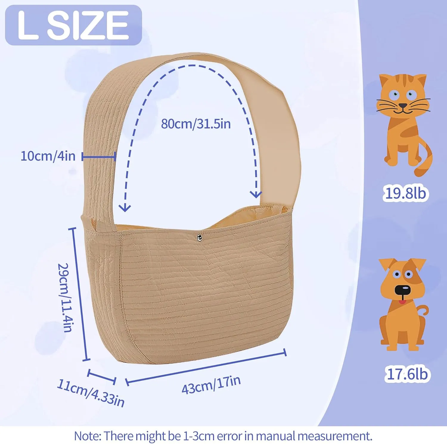 Dog Carrier Sling Cat Sling Purse Adjustable Strap Hand Free Pet Puppy for Outdoor Traveling Subway for Chest Dog Bag Holder