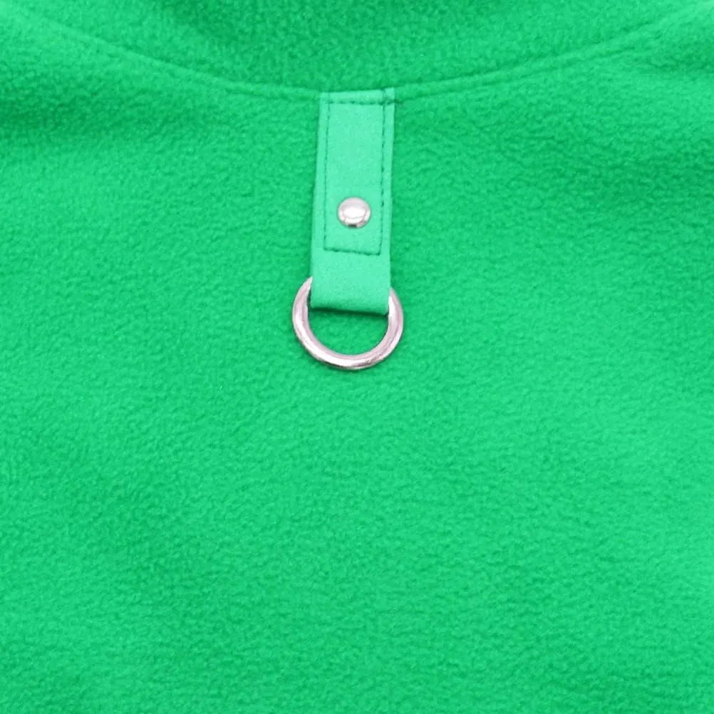 Dog Fleece Vest Soft Winter Jacket Sweater with D-Ring Leash Cold Weather Coat Hoodie for Small Medium Large Dogs Dark Green Small