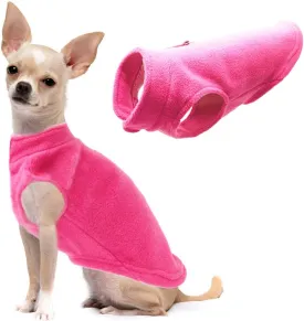 Dog Fleece Vest Soft Winter Jacket Sweater with D-Ring Leash Cold Weather Coat Hoodie for Small Medium Large Dogs Dark Pink Medium