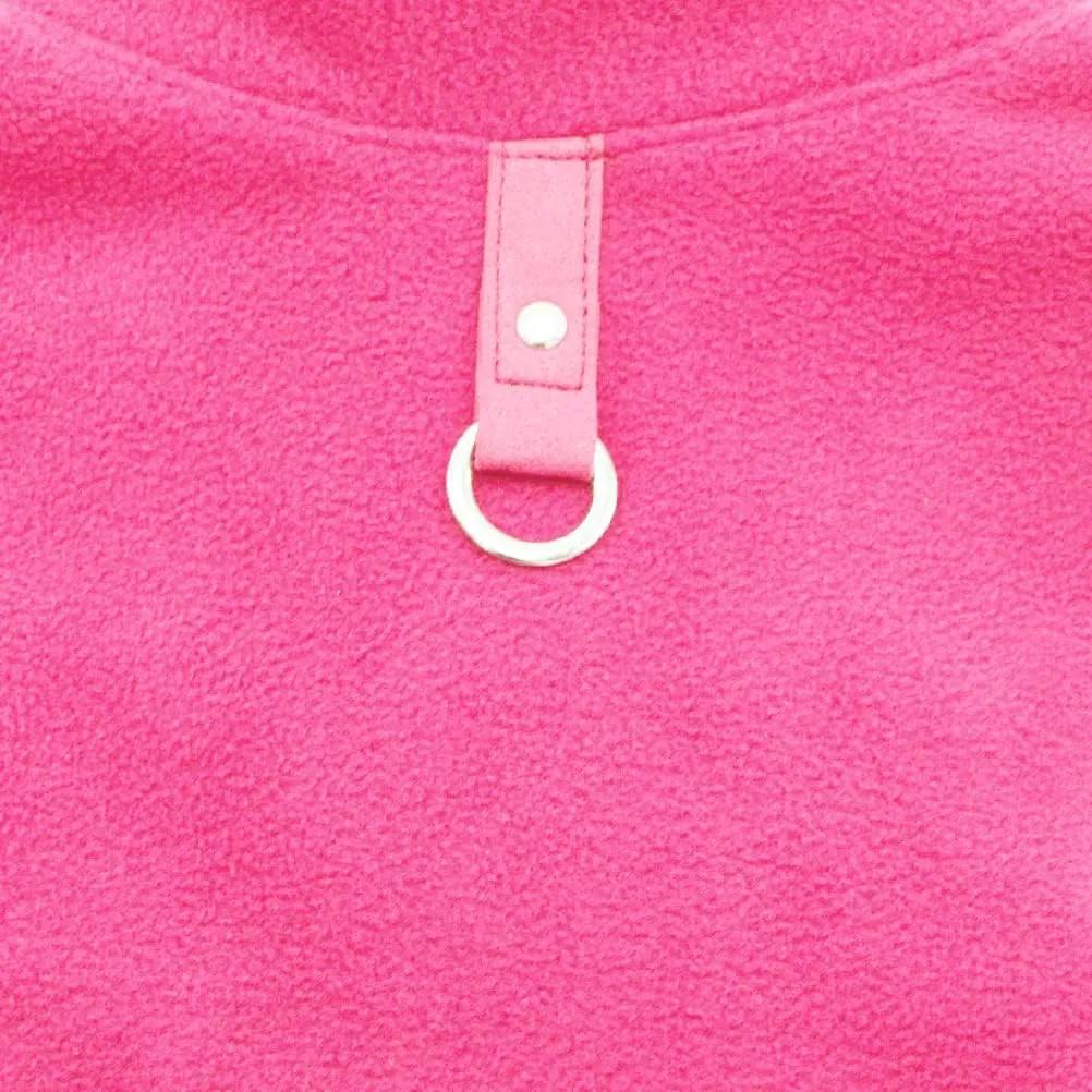 Dog Fleece Vest Soft Winter Jacket Sweater with D-Ring Leash Cold Weather Coat Hoodie for Small Medium Large Dogs Dark Pink Medium