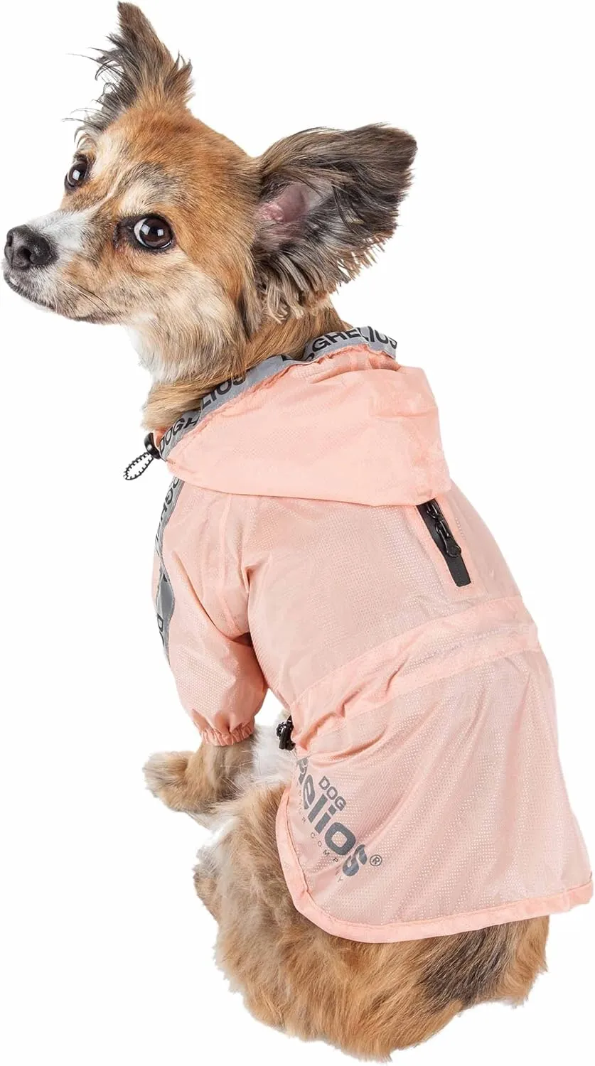 Dog Helios Torrential Shield Adjustable and Waterproof Dog Raincoat Poncho, SM, Pink