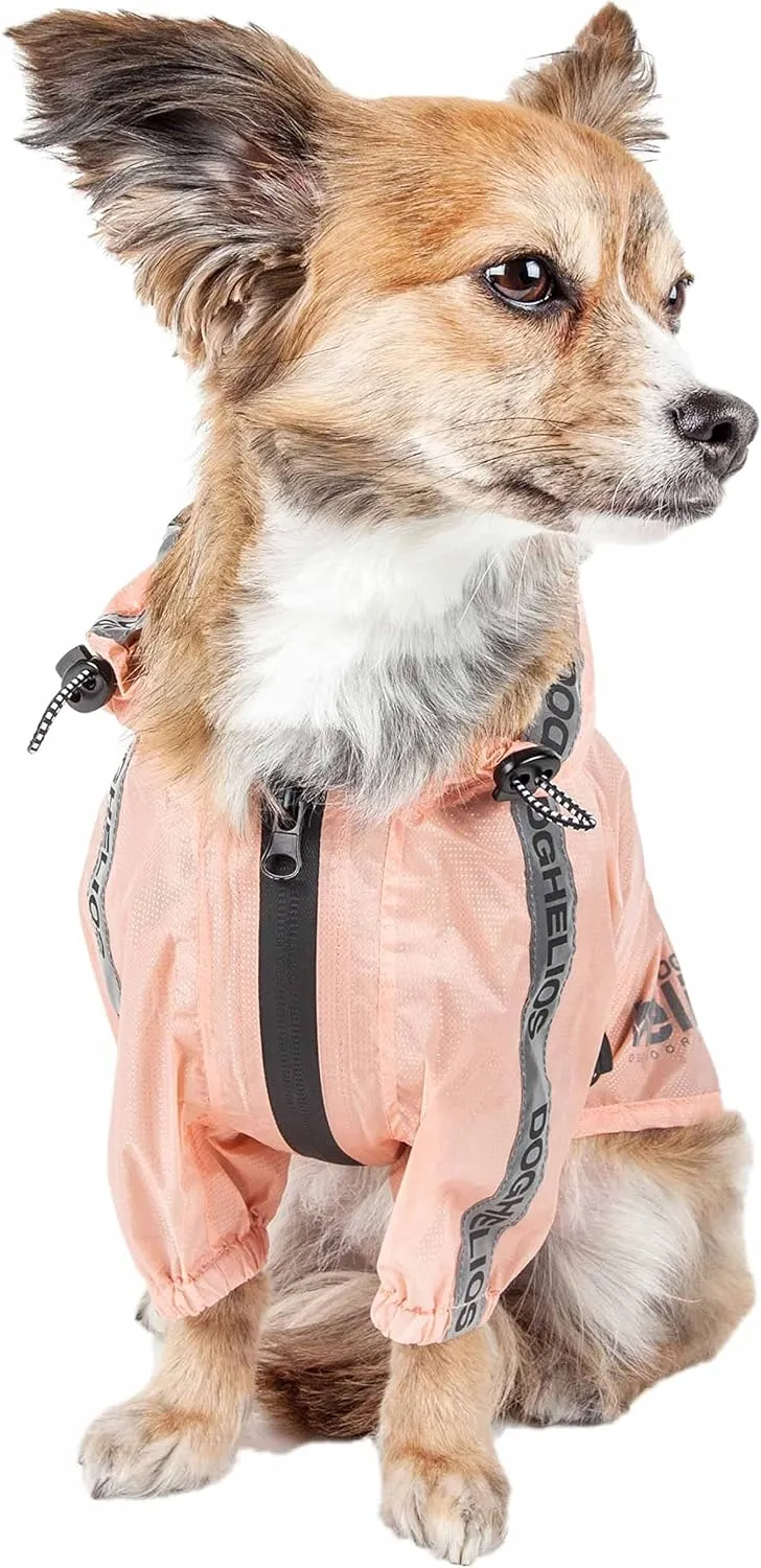 Dog Helios Torrential Shield Adjustable and Waterproof Dog Raincoat Poncho, SM, Pink