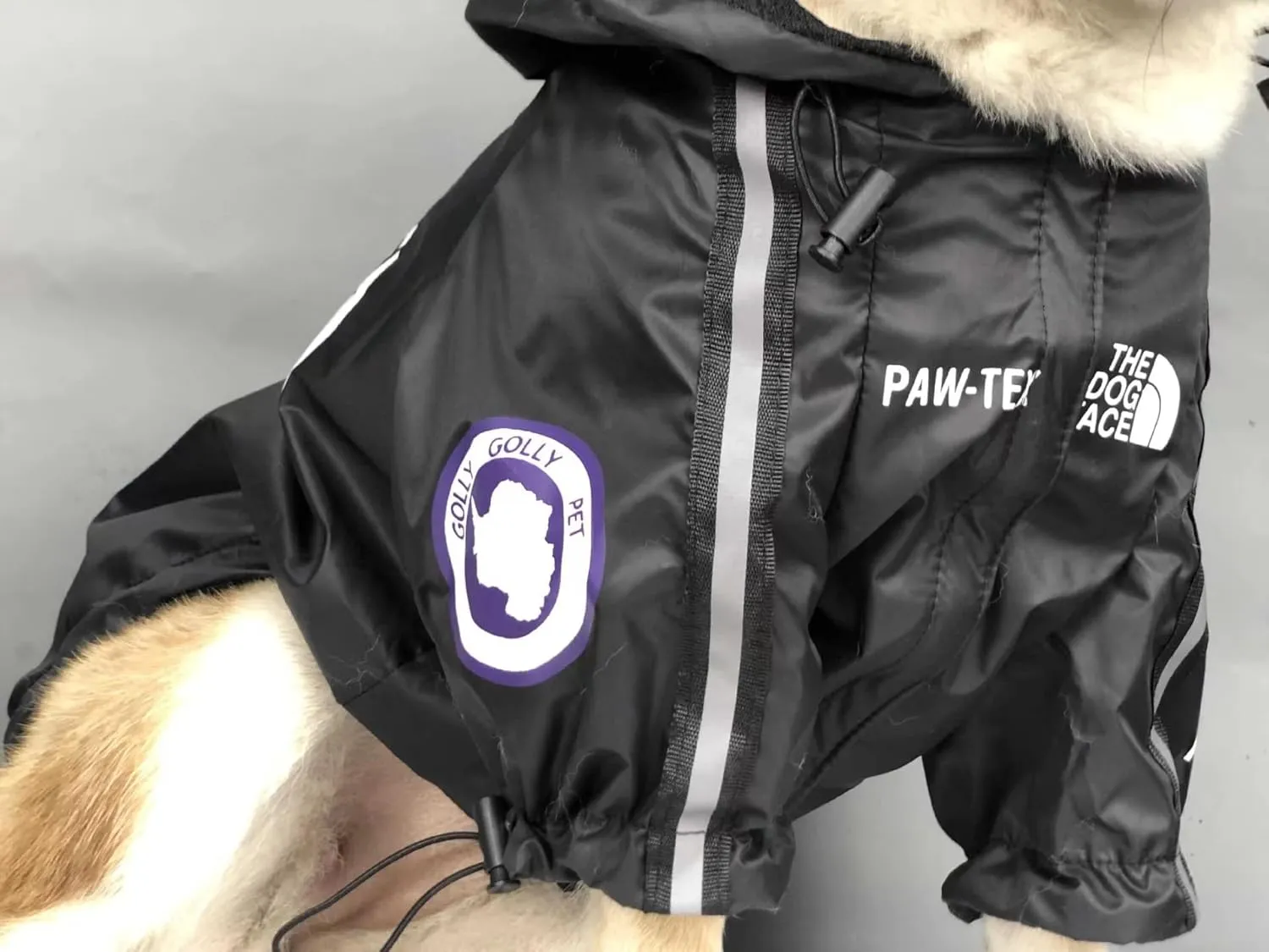 Dog Raincoat, Waterproof and Windproof Portable Pet Rain Jacket with Hood, Dog Face Raincoat for Small, Medium and Large Dogs (Black, Small)