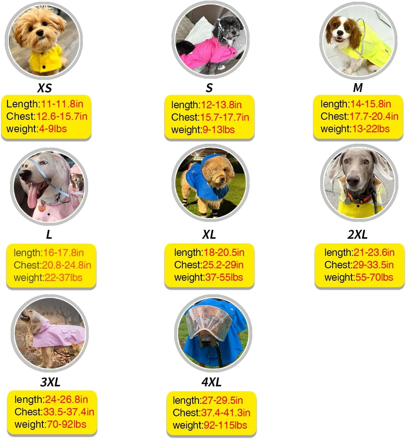 Dog Raincoat,Waterproof Rain Poncho with Hoodie, High Reflective Adjustable Pet Rain Jacket with Leash Hole for Small Medium and Large Dogs (Yellow, Small)