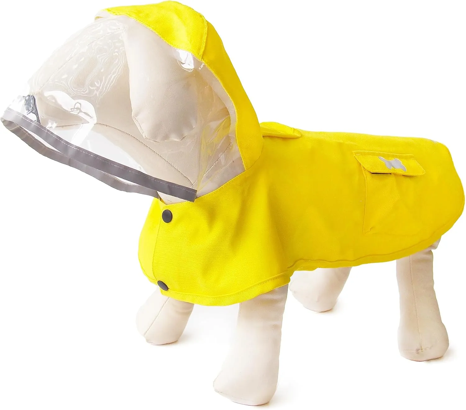Dog Raincoat,Waterproof Rain Poncho with Hoodie, High Reflective Adjustable Pet Rain Jacket with Leash Hole for Small Medium and Large Dogs (Yellow, Small)