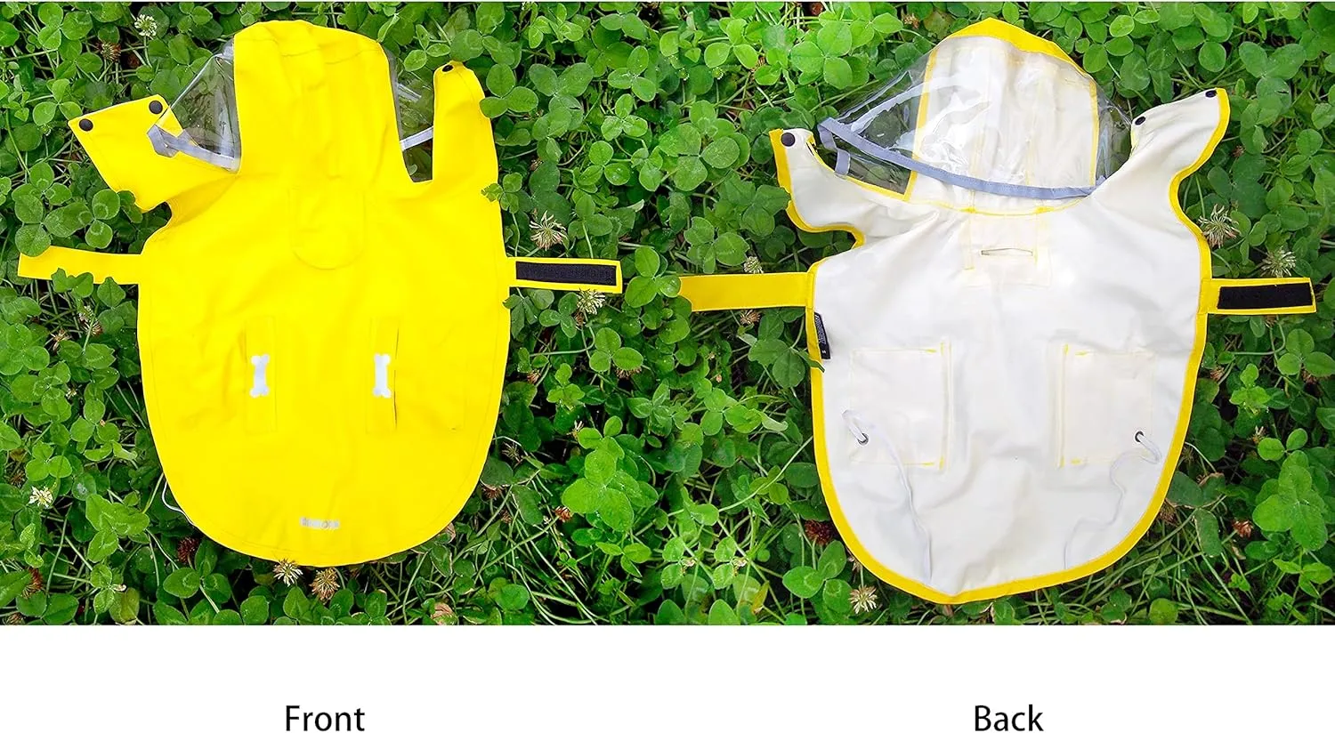 Dog Raincoat,Waterproof Rain Poncho with Hoodie, High Reflective Adjustable Pet Rain Jacket with Leash Hole for Small Medium and Large Dogs (Yellow, Small)