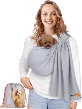 Dog Sling Carrier for Small Dogs,Pet Carry Slings Front Pack,Puppy/Cat Up to 10lbs,Soft Cotton,Adjustable Wrap,Anti Pet Anxiety,Hands Free