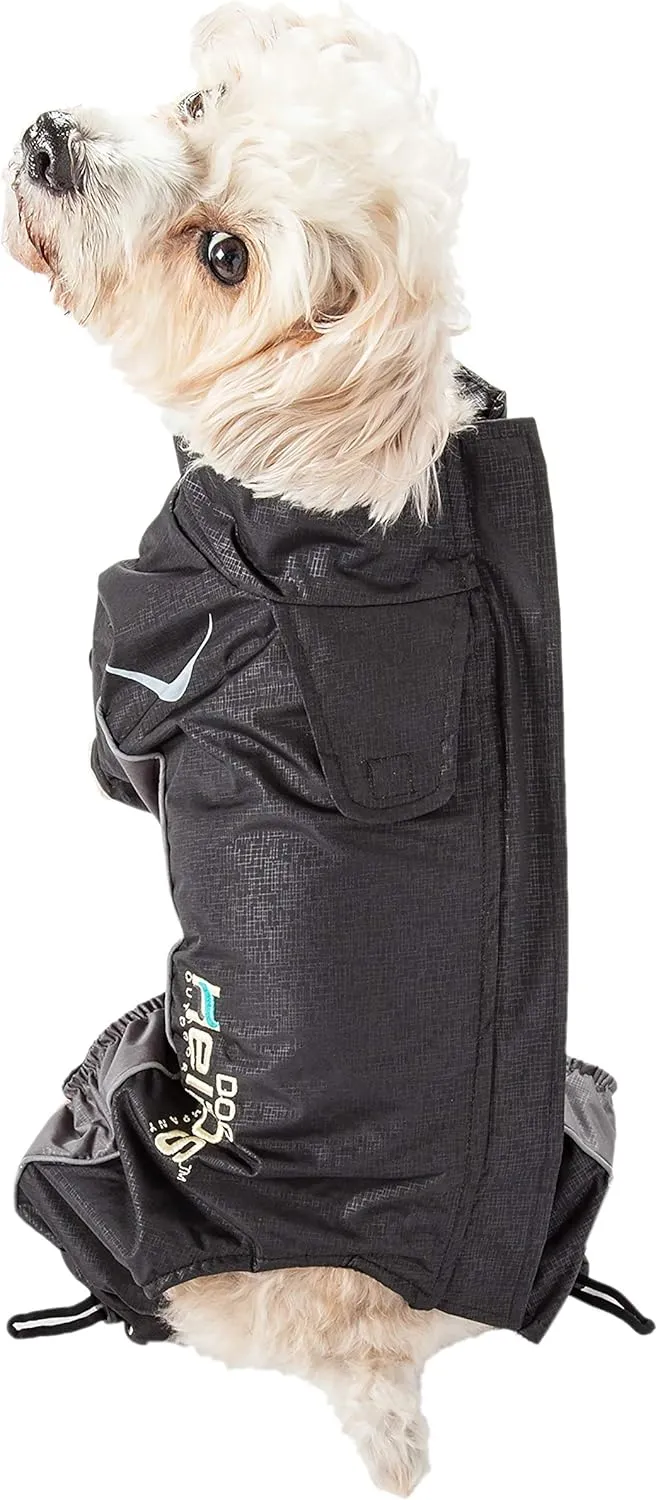 DOGHELIOS 'Blizzard' Full-Bodied Comfort-Fitted Adjustable and 3M Reflective Winter Insulated Pet Dog Coat Jacket w/ Blackshark Technology, Small, Black