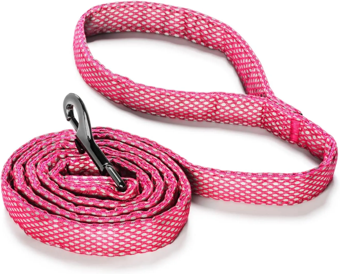 Embark Illuminate Reflective Dog Leash for Night Walking - 5 Ft Long and 3/4 Inch Width Dog Leash for Large Dogs, Made with Reflective Leash Material Throughout Light Up Dog Leash (Pink)