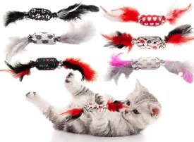 Fashion's Talk 10PCS Assorted Candy-Shaped Catnip Cat Toy with Feathers and Bell for Indoor Cats,Kitten.Natural Catnip Filling and Crinkle Sound for Endless Fun