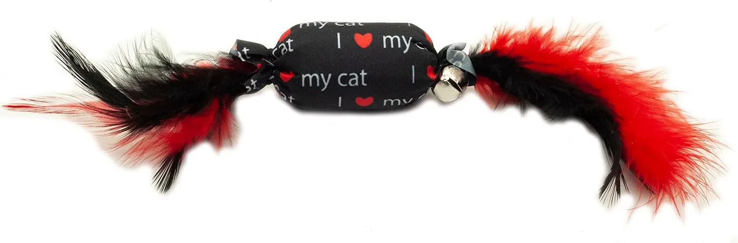 Fashion's Talk 10PCS Assorted Candy-Shaped Catnip Cat Toy with Feathers and Bell for Indoor Cats,Kitten.Natural Catnip Filling and Crinkle Sound for Endless Fun