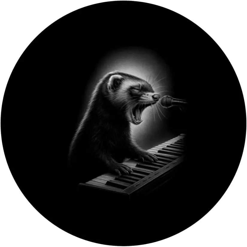 Ferret Playing Keyboard Piano Player Pet Lover PopSockets Adhesive PopGrip