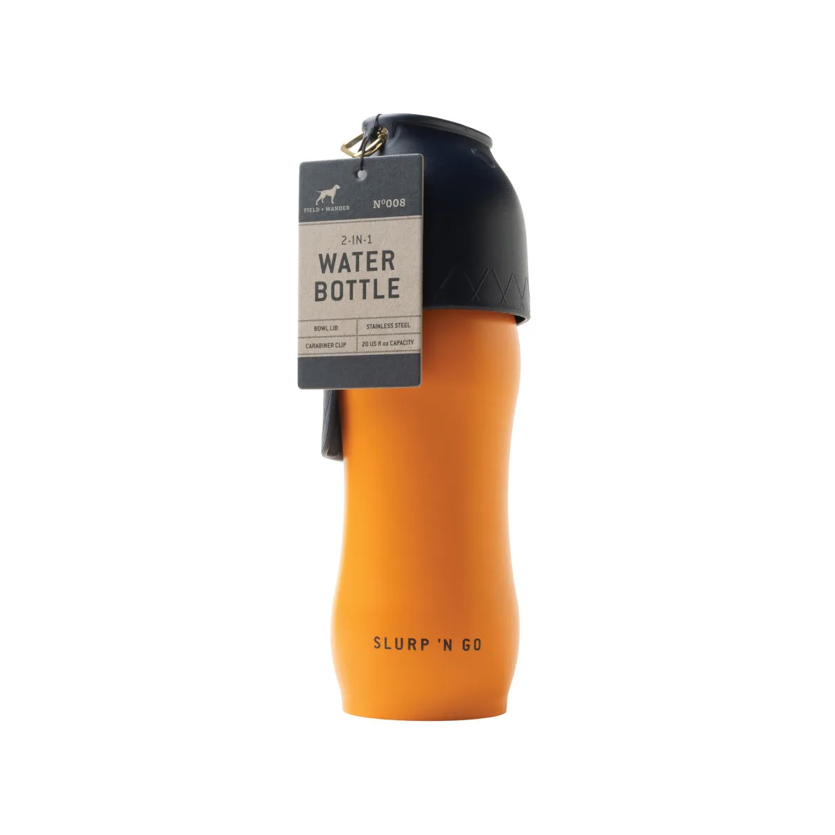 Field and Wander Stainless Steel On the Go Dog Drink Bottle with Bowl & Carabiner 590ml