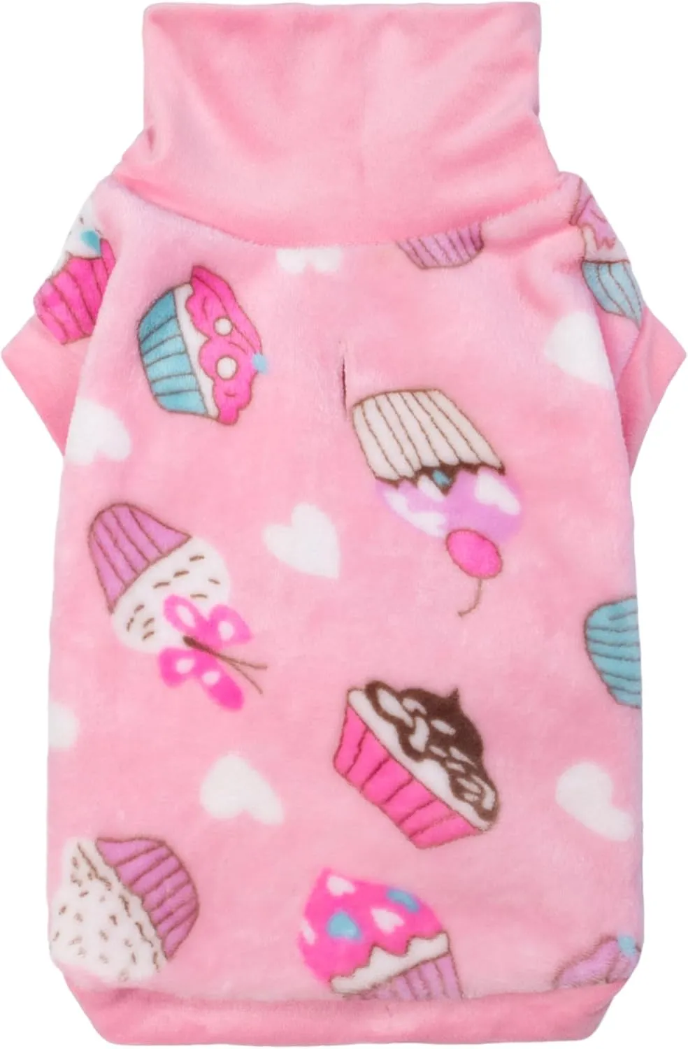 Fitwarm Fleece Cupcake Dog Sweater Vest, Pink Small Dog Winter Clothes for Girls