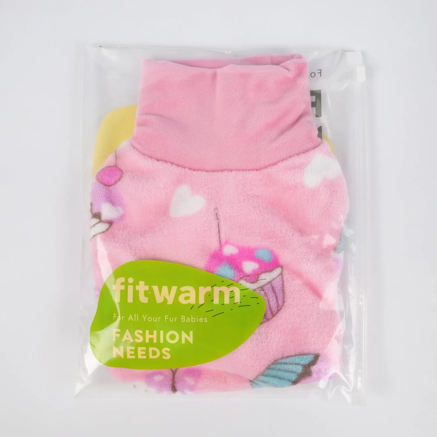 Fitwarm Fleece Cupcake Dog Sweater Vest, Pink Small Dog Winter Clothes for Girls