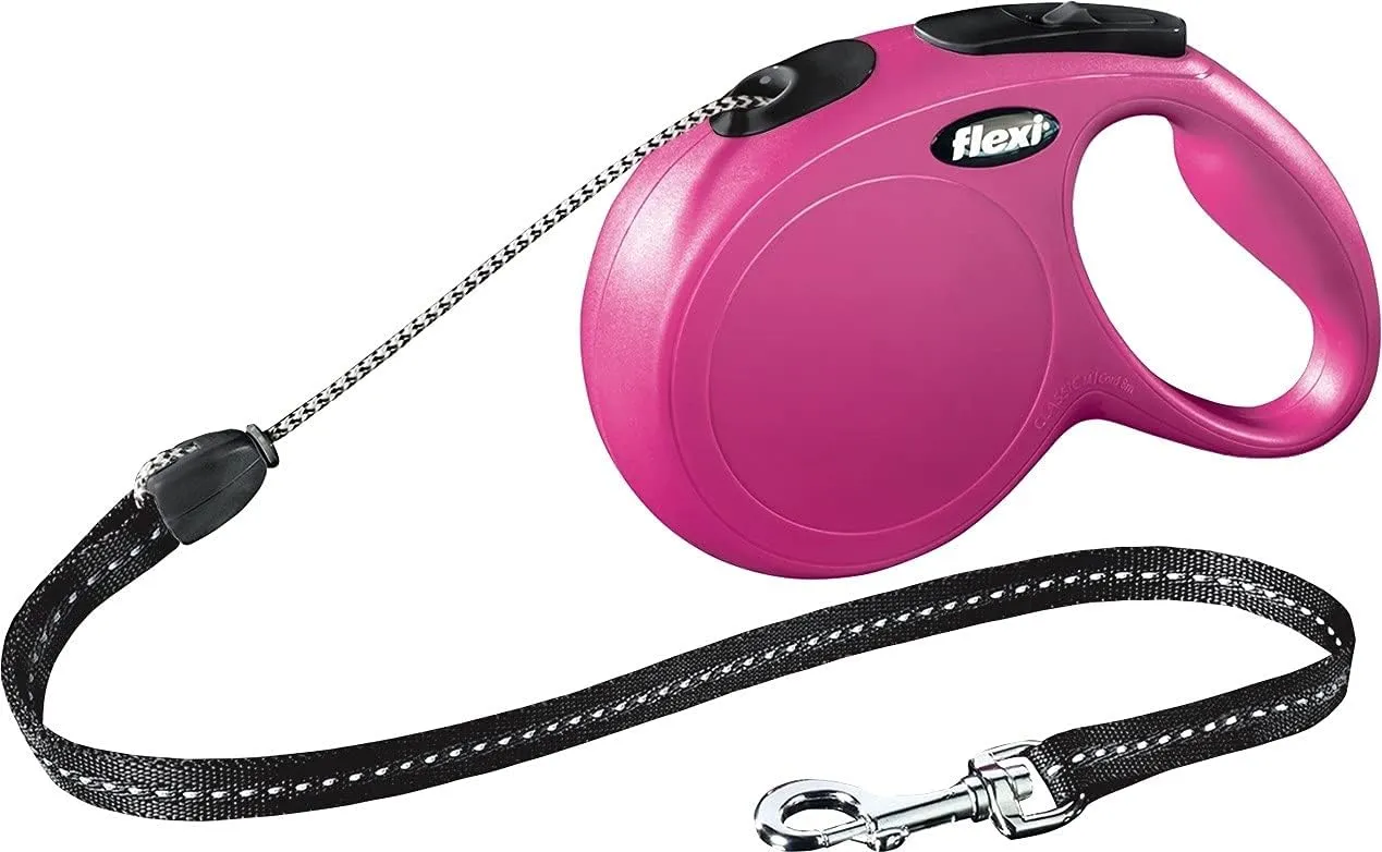 FLEXI New Classic Retractable Lead, M Cord 5 M Pink, Multicolor