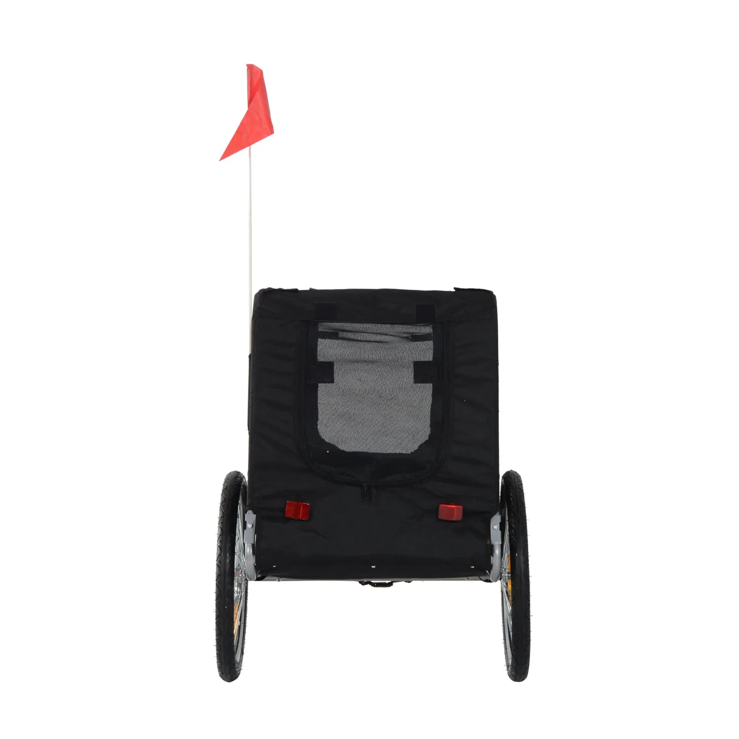 Folding Dog Bike Trailer Pet Bicycle Jogger Travel Carrier-Black & White
