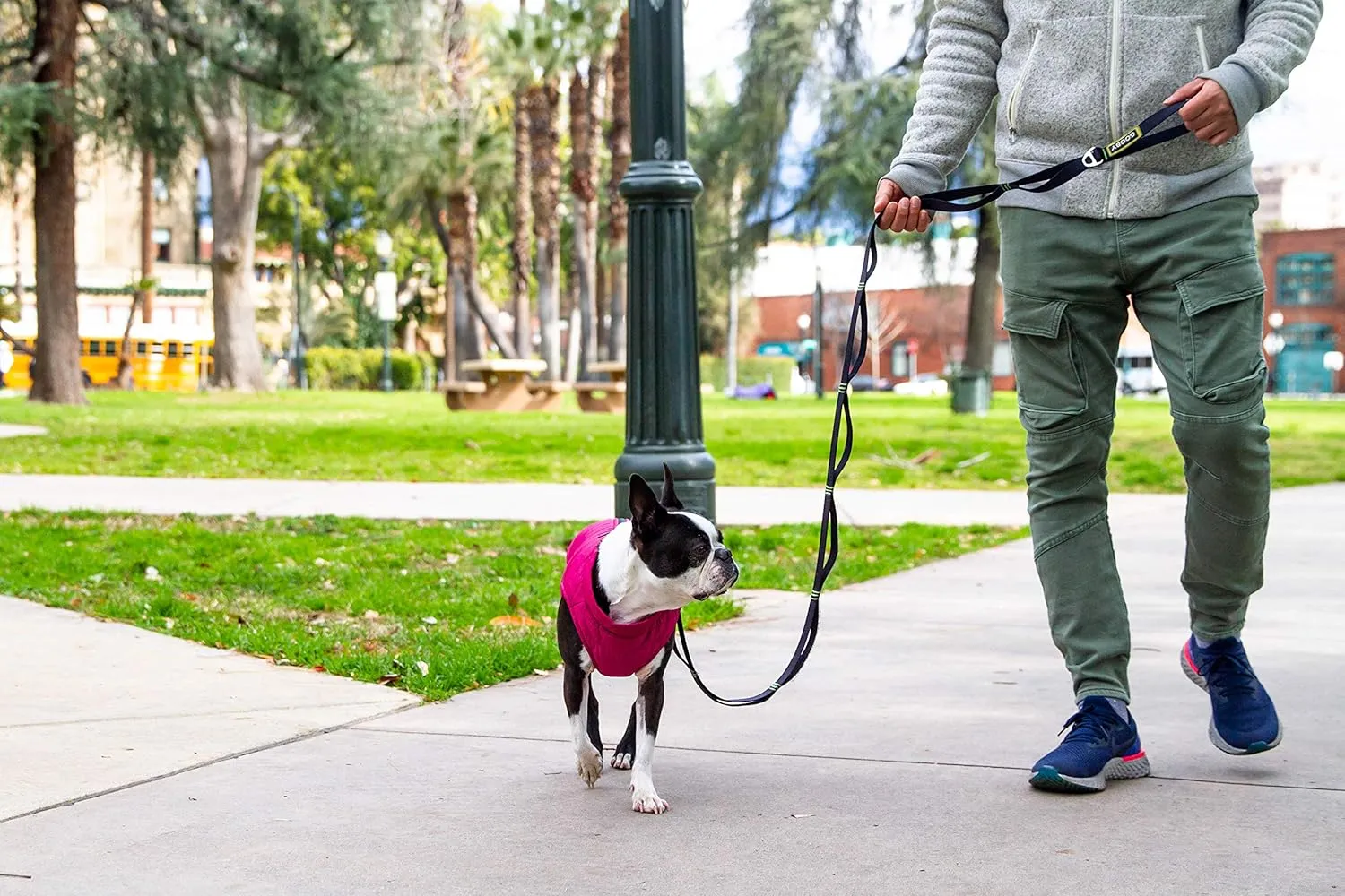 Gooby Puffer Vest - Blue, Large - Ultra Thin Zip Up Wind Breaker with Dual D Ring Leash - Water Resistant Small Dog Sweater Coat