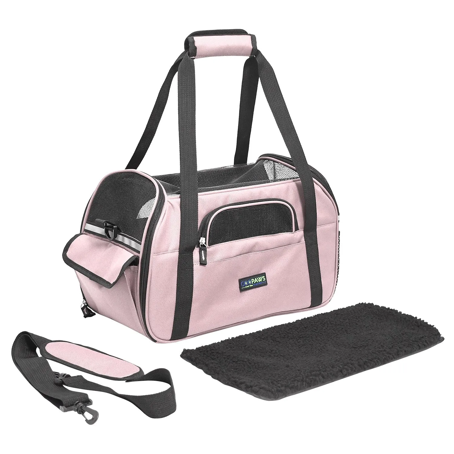 GOOPAWS Soft Sided Small Dog Carriers Comfort for Travel, Pink, 17"