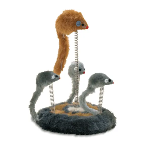 Gor Pets Cat Island Toy with Springy Mice