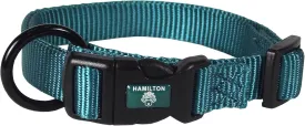 Hamilton Adjustable Nylon Dog Collar, Teal, 3/4" x 16-22"