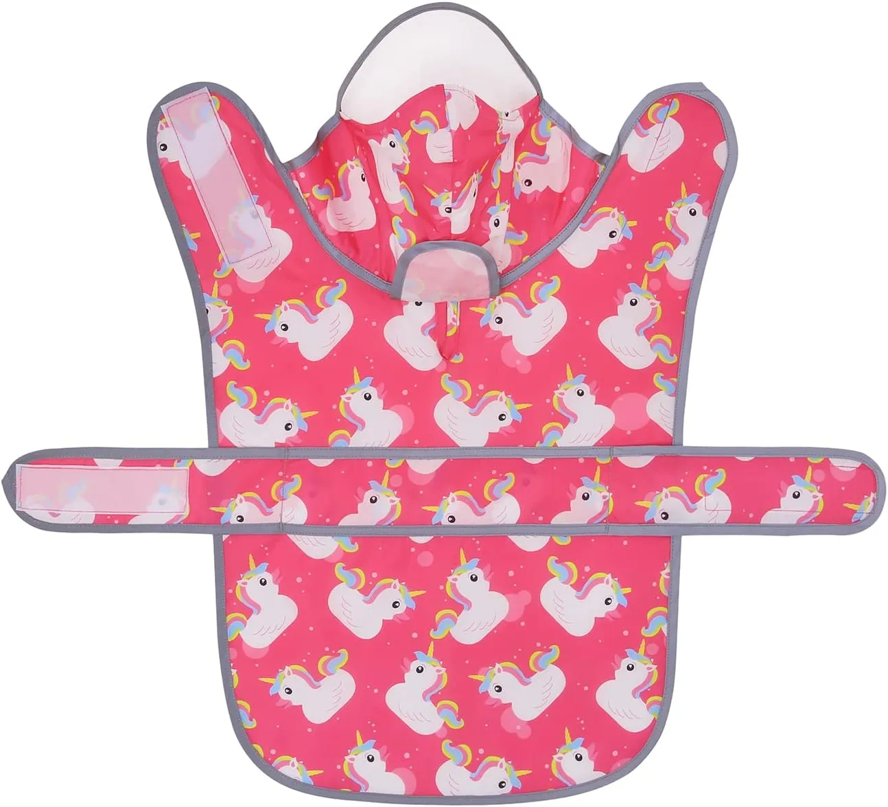 HDE Dog Raincoat with Clear Hood Rain Jacket Poncho for Small Medium Large Dogs Unicorn Ducks Pink - M