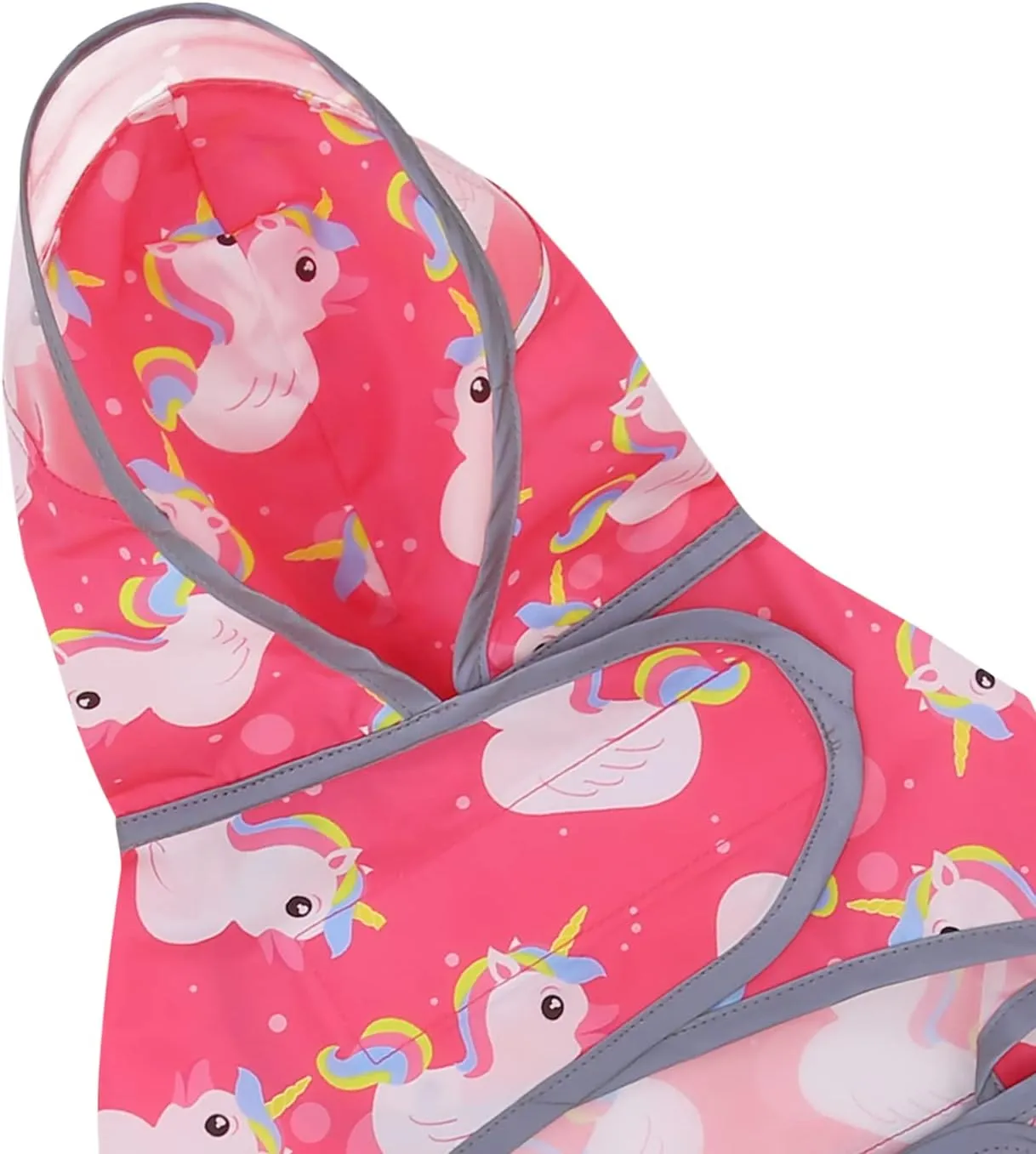 HDE Dog Raincoat with Clear Hood Rain Jacket Poncho for Small Medium Large Dogs Unicorn Ducks Pink - M
