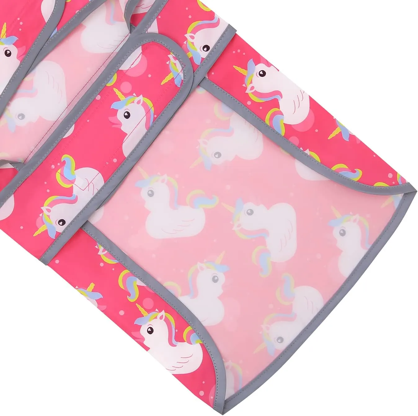 HDE Dog Raincoat with Clear Hood Rain Jacket Poncho for Small Medium Large Dogs Unicorn Ducks Pink - M