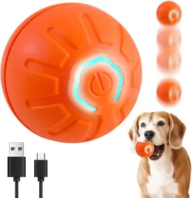 Interactive Orange Motion Dog Ball Toy with LED Flash - USB Rechargeable