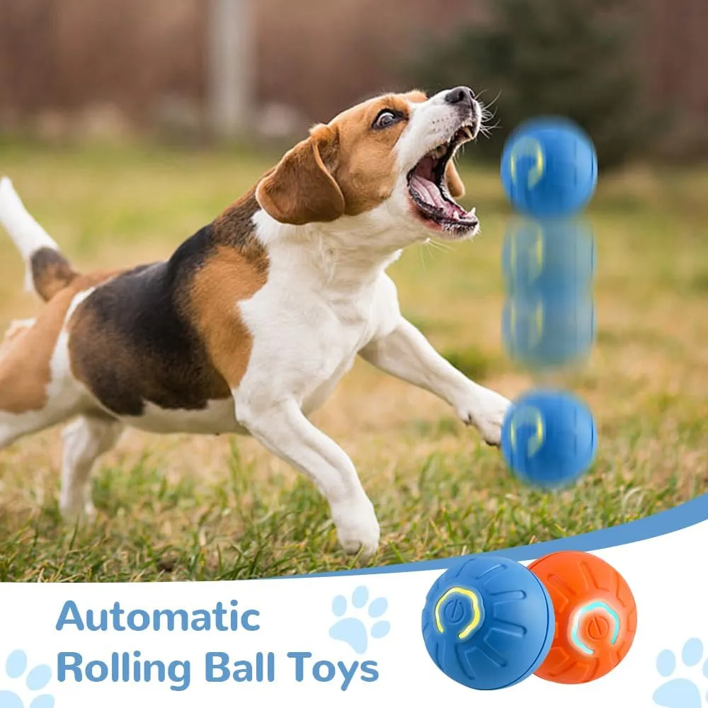 Interactive Orange Motion Dog Ball Toy with LED Flash - USB Rechargeable