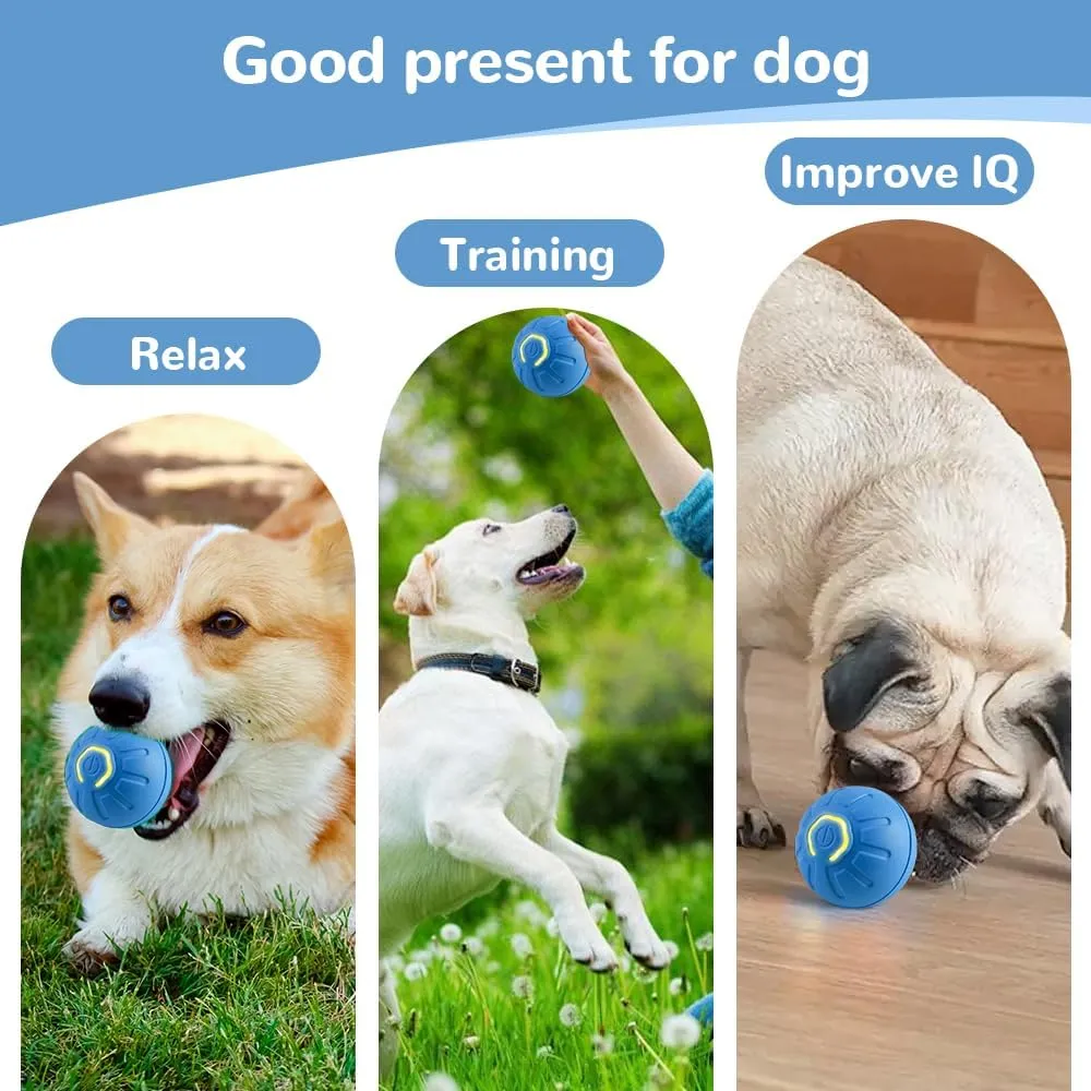 Interactive Orange Motion Dog Ball Toy with LED Flash - USB Rechargeable