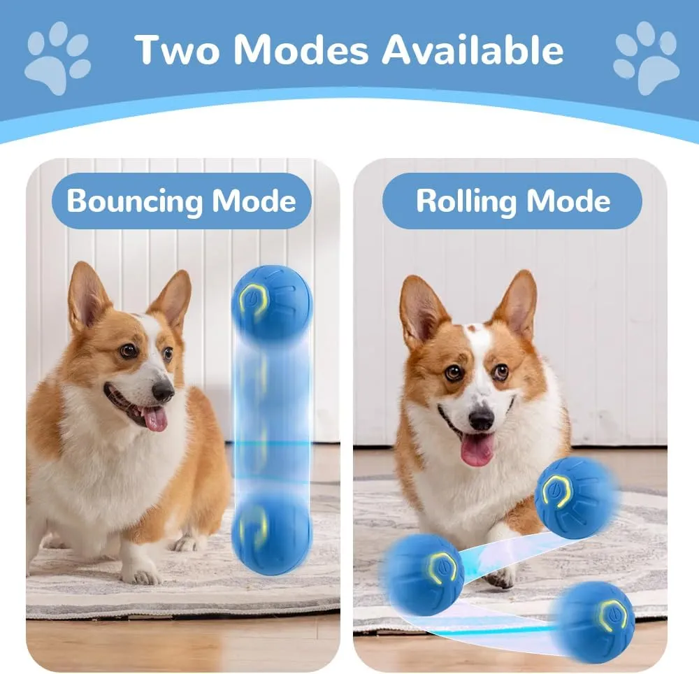 Interactive Orange Motion Dog Ball Toy with LED Flash - USB Rechargeable