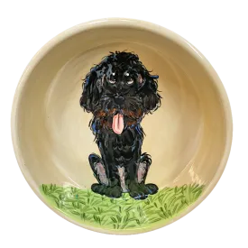 Labradoodle - 8" Bowl Hand painted by Debby Carman