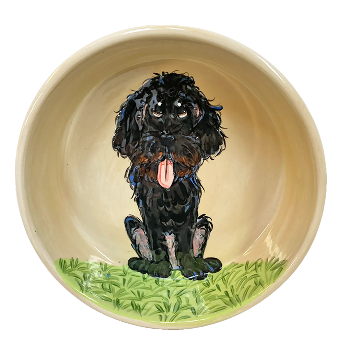 Labradoodle - 8" Bowl Hand painted by Debby Carman