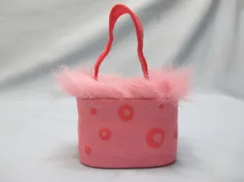 Littlest Pet Shop Portable Fuzzy Carrier Pink Fur Bunny Basket Accessory NOV25NP15B