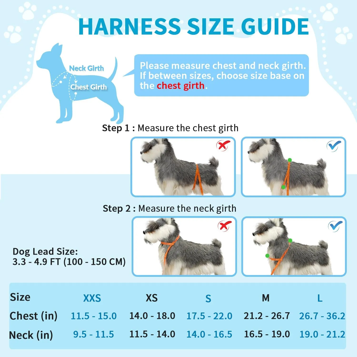 Lukovee Dog Harness and Leash Set, Soft Padded Adjustable Reflective Vest With 4ft Lightweight Anti-Twist Leash for Small Dogs (Small, Blue)