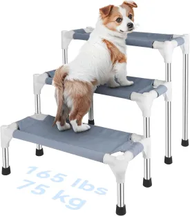 Makerfire Dog Stairs for Small Dogs (3-Step), Dog Steps for Bed/Couch, Pet Stairs for Dogs to Get on Bed
