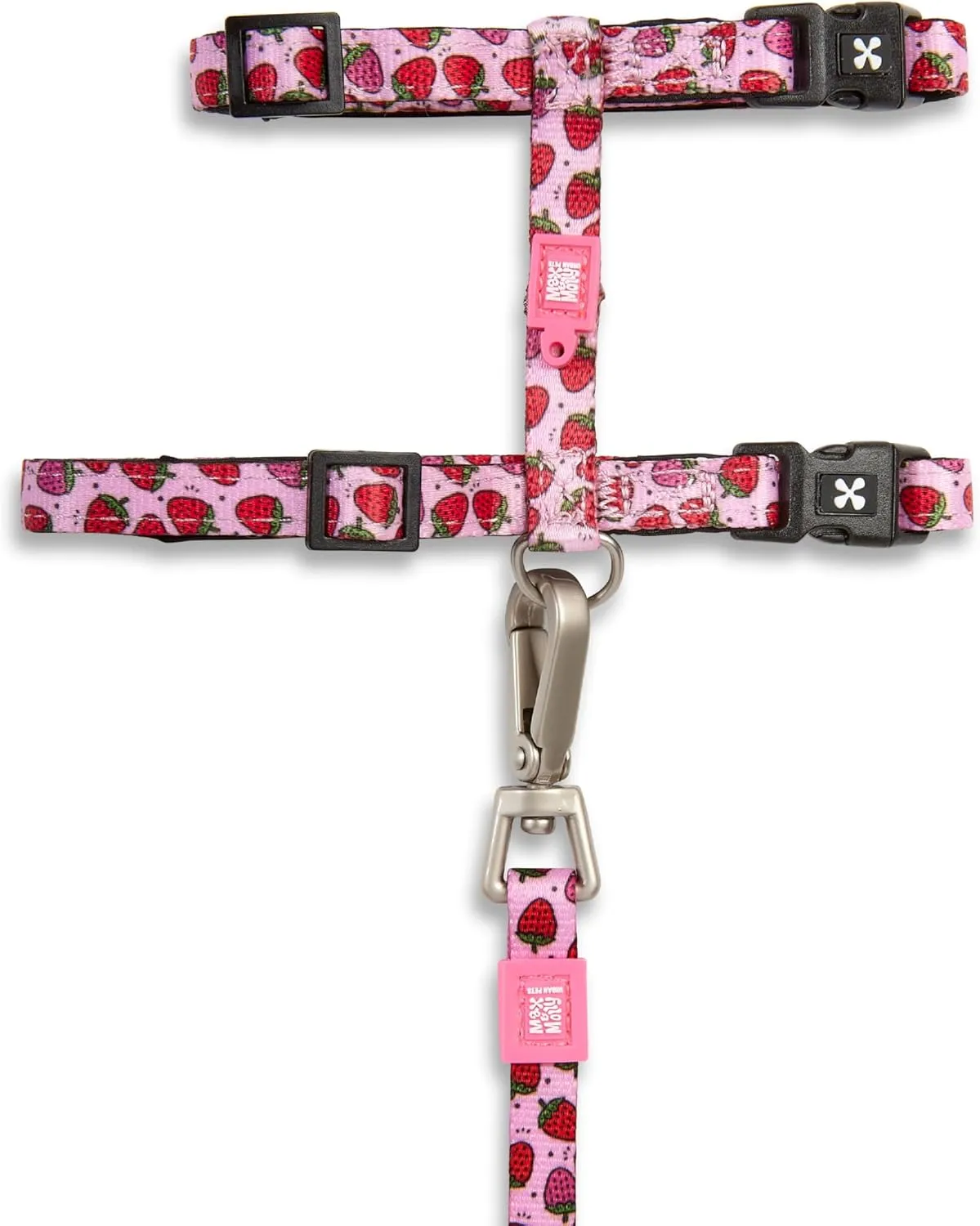 Max and Molly Adjustable Cat Harness and Leash Set - Escape-Proof Cat Harness with Leash for Outdoor Walking and Exploring, Soft Paded Material (Strawberry Dream)