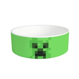 Minecraft Creeper Big Face Personalized Pet Bowl